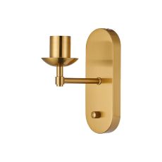 Zara Wall Lamp With Rotary Dimmer (FRAME ONLY), 1 Light E27, Brass Gold
