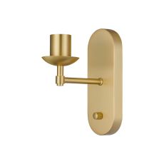 Zara Wall Lamp With Rotary Dimmer (FRAME ONLY), 1 Light E27, Satin Gold