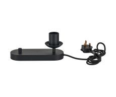 Zara Table Lamp With Rotary Dimmer Without Shade, 1 Light E27, Satin Black
