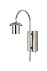 Zara Curved Wall Light Switched (FRAME ONLY), 1 Light E27, Polished Nickel