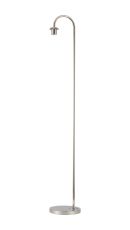 Zara Curved Floor Lamp Without Shade, 1 Light E27, Polished Nickel