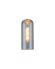 Zara Tubular 10 x 25cm Glass Shade (A), Smoke Blue