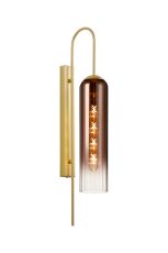 Campo 70cm Curved Wall Light, 1 Light E27, Satin Gold / Copper Fade