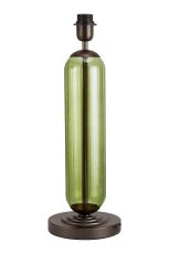 Zara Tubular Table Lamp Without Shade, 1 Light E27, Matt Bronze Plated/Moss Green Glass