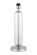Campo Tubular Table Lamp Without Shade, 1 Light E27, Polished Nickel/Clear Glass