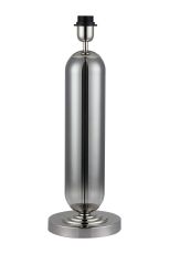 Campo Tubular Table Lamp Without Shade, 1 Light E27, Polished Nickel/Smoke Fade Glass