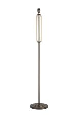 Zara Floor Lamp Without Shade, 1 Light E27, Matt Bronze Plated/Cognac Glass