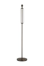 Zara Floor Lamp Without Shade, 1 Light E27, Matt Bronze Plated/Clear Glass