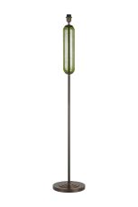 Zara Floor Lamp Without Shade, 1 Light E27, Matt Bronze Plated/Moss Green Glass