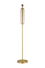 Campo Floor Lamp Without Shade, 1 Light E27, Satin Gold/Cognac Glass