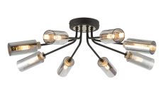 Vico Ceiling, 8 Light G9, Anthracite/Satin Nickel/Smoked Glass