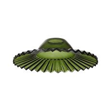 Luxe 21.6x6cm Pleated Disc Glass Shade (F), Moss Green