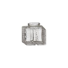 Luxe 10x10x10cm Mottled Square Glass Shade (H), 70cm COLLAR REQUIRED, Clear