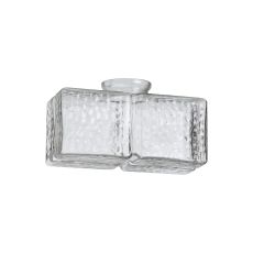 Luxe 18x8x10cm Mottled Rectangular Horizontal Glass Shade (J), 70cm COLLAR REQUIRED, Clear