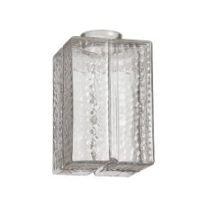 Luxe 20x12x12cm Mottled Rectangular Vertical Glass Shade (K), 70cm COLLAR REQUIRED, Clear