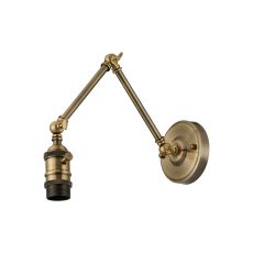 Luxe Adjustable Wall Lamp Switched (FRAME ONLY), 1 x E27, Antique Brass