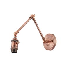 Luxe Adjustable Wall Lamp Switched (FRAME ONLY), 1 x E27, Antique Copper