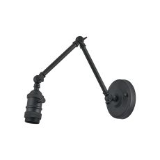 Luxe Adjustable Wall Lamp Switched (FRAME ONLY), 1 x E27, Satin Black