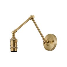 Luxe Adjustable Wall Lamp Switched (FRAME ONLY), 1 x E27, Brass