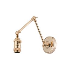 Luxe Adjustable Wall Lamp Switched (FRAME ONLY), 1 x E27, French Gold