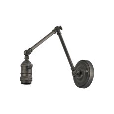 Luxe Adjustable Wall Lamp Switched (FRAME ONLY), 1 x E27, Pewter