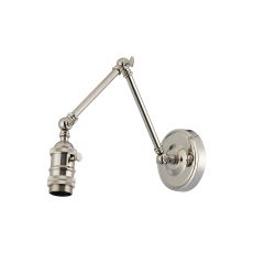 Luxe Adjustable Wall Lamp Switched (FRAME ONLY), 1 x E27, Polished Nickel