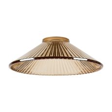Luxe 25x8cm Pleated Cone Glass Shade (L), Amber