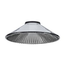 Luxe 25x8cm Pleated Cone Glass Shade (L), Chrome