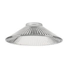 Luxe 25x8cm Pleated Cone Glass Shade (L), Clear