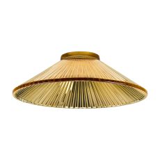 Luxe 25x8cm Pleated Cone Glass Shade (L), Gold