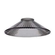 Luxe 25x8cm Pleated Cone Glass Shade (L), Smoke