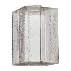 Luxe 15x15x24.5cm Mottled Rectangular Vertical Glass Shade (P), 70cm COLLAR REQUIRED, Clear