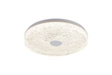 Frozen 48cm Round Ceiling Light, 45W LED, 2700-5000K Tuneable White, 5220lm, Remote Control, White, 3yrs Warranty