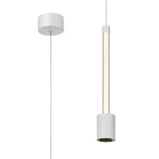 Fugaz 1 Light Pendant, 7W LED, 3000K, 520lm, Sand White/Rose Gold, 3yrs Warranty