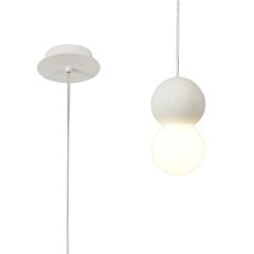 Galaxia 12cm Pendant Round, 1 Light E27, White/White Cement