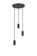 Tera 30cm Round 3 Light Pendant, (FRAME ONLY), 3 x E27, Sand Black