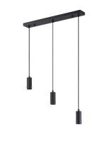 Tera Linear 3 Light Pendant, (FRAME ONLY), 3 x E27, Sand Black