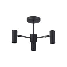 Tera 40cm Semi Ceiling Light Adjustable Arms (FRAME ONLY), 3 x E27, Sand Black