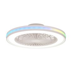 Gamer 53cm 60W LED Dimmable White/RGB Ceiling Light With Built-In 26W DC Reversible Fan, c/w Remote Control, 4200lm, White