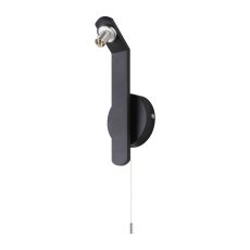 Bagno Pull Switch Wall Light (FRAME ONLY), 1 Light G9, IP44, Black/Polished Chrome