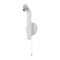 Bagno Pull Switch Wall Light (FRAME ONLY), 1 Light G9, IP44, White/Polished Chrome
