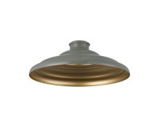 Carman Round Tiered Metal Lampshade, Polished Grey/Gold