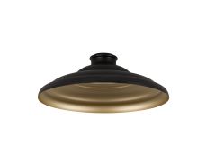 Carman Round Tiered Metal Lampshade, Satin Black/Gold