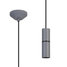 Albor 10cm 1.5m 1 Light Pendant, 1 x E27, Warm Grey/Black Braided Cable