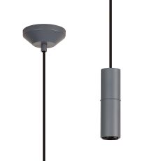 Albor 10cm 1.5m 1 Light Pendant (FRAME ONLY) Without Lampholder Cover, 1 x E27, Grey/Black Braided Cable