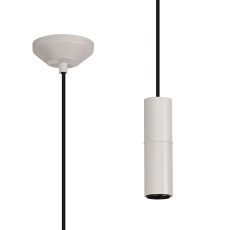 Albor 10cm 1.5m 1 Light Pendant (FRAME ONLY) Without Lampholder Cover, 1 x E27, Matt White/Black Braided Cable