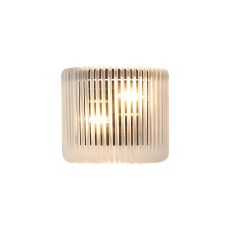 Aster 22 x 12cm Small Wall Light, 2 x E14, Black/Frosted Glass