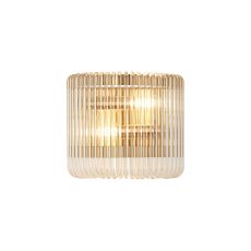 Aster 22 x 12cm Small Wall Light, 2 x E14, Brass/Clear Glass