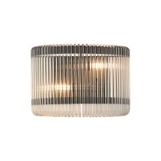 Aster 32 x 18cm Medium Wall Light, 2 x E14, Black/Clear Glass