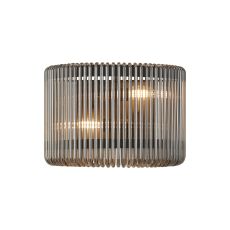 Aster 32 x 18cm Medium Wall Light, 2 x E14, Black/Smoke Glass